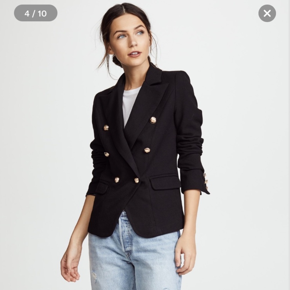 Lioness Black and Gold Structured Blazer